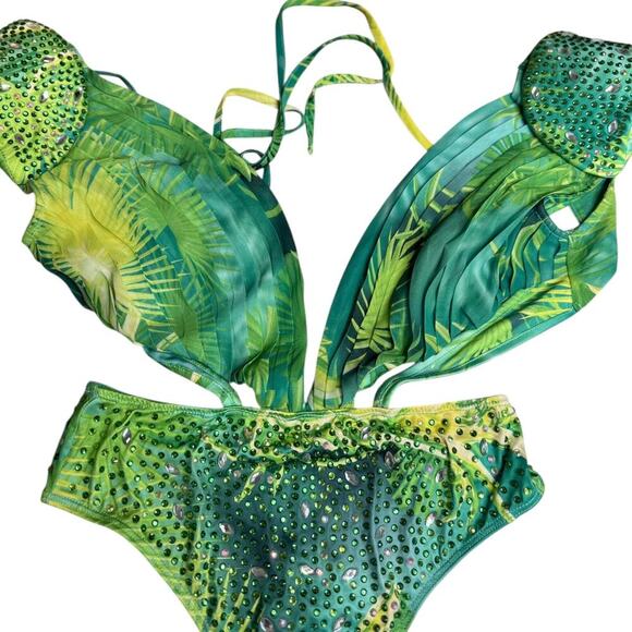 BANJUL GREEN BODY with rhinestones sz US S - Picture 3 of 12